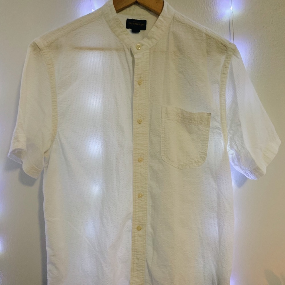 Urban Outfitters Men's White Short Sleeve Shirt